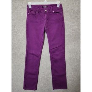 White House Black Market Slim Leg Jeans Womens Size 4R Purple Denim Blanc